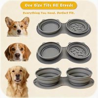 Zusammenklappbare Silikon-Reisenapf für Hunde 2-in-1 Tragbare Wasser- und Futterschale mit Karabinerhaken für Outdoor-Wanderungen, Camping und Spaziergänge
