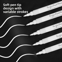 Marqueur acrylique permanent blanc, surligneur et stylo de traçage à pointe souple/dure pour papier, papeterie DIY et journalisation