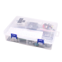 Kit de démarrage électronique complet pour projets DIY, avec carte de développement, écran LCD, capteurs, moteurs et boîte de rangement.