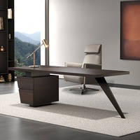 Escritorio de Computadora de Madera Sólida de Diseño Moderno ML con Lámpara de Escritorio para Estudio en Casa y Sala de Estar, Origen China y Guatemala
