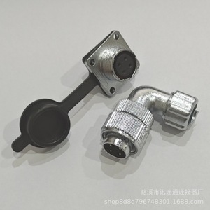 ขั้วต่อสายอากาศยาน Xunliantong รุ่น WF16 แบบมุมฉาก กันน้ำ 2 ถึง 10 พิน ผลิตจากโลหะผสมสังกะสี ชุบทองแดง พร้อมปลั๊กอะแดปเตอร์ - Product Image 3