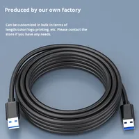Câble de données USB 3.0 USB-A mâle vers USB-A mâle bidirectionnel à double tête en cuivre pour boîtier de disque dur mobile
