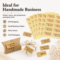 Autocollants personnalisés en papier kraft faits à la main avec l'inscription « Avec amour », étiquettes autocollantes pour emballages cadeaux, boulangerie, enveloppes, petites entreprises, en rouleau