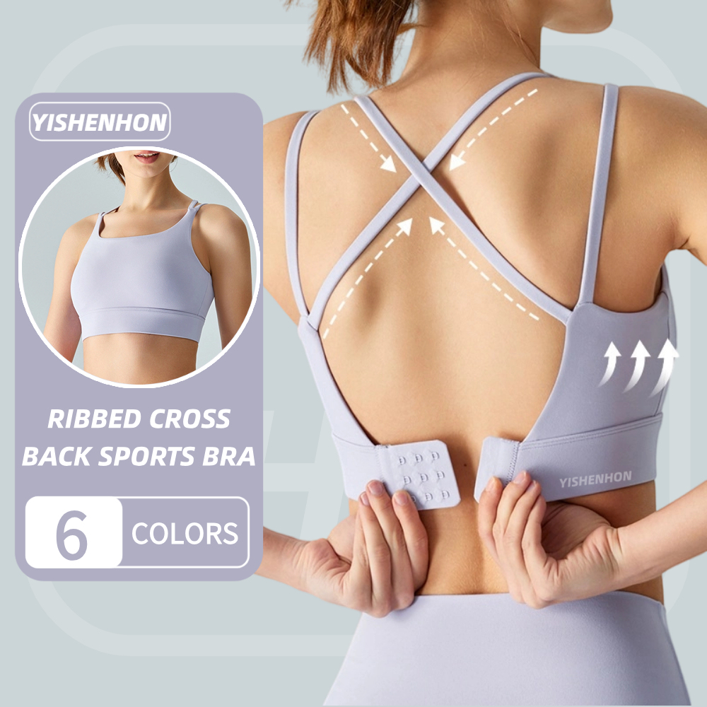 YISHENHON Customized Sports Bra Skin Friendly Comfortable Thin Shoulder Strap Fixed Cup Adjustable Buckle Plus Size Underwear