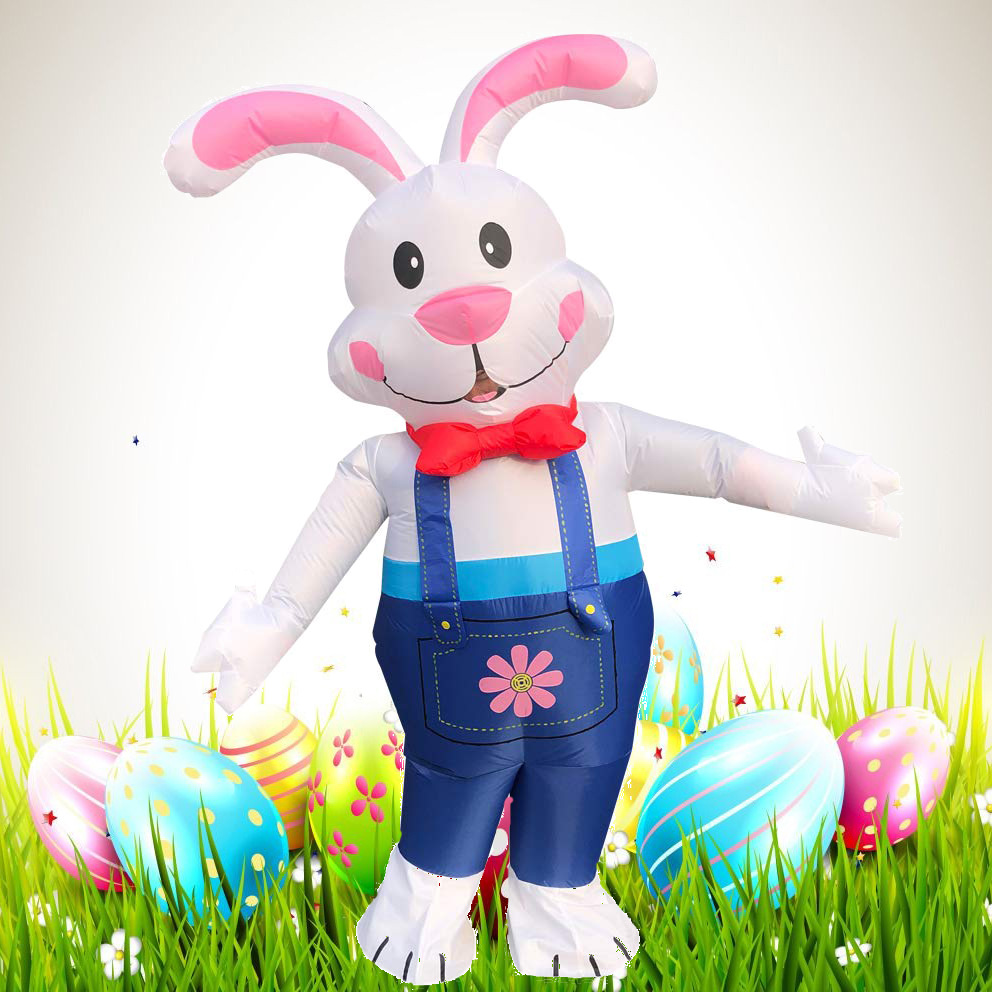 Easter Bunny Inflatable Costume Adult Costume Blow Up Rabbit