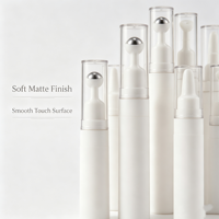 Flacon pompe airless à bille roulante 5ml 10ml 15ml Blanc nacré – Contenant airless pour soins de la peau, baume à lèvres, sérum pour les yeux, crème