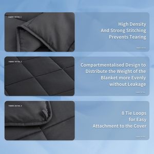 Manta Ponderada de Color Sólido Gris Oscuro, Acolchada e Hipoalergénica para Ropa de Cama de Primavera y Otoño - Product Image 2