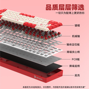 Bajal Gaming <b>Keyboard</b> 68 Keys <b>Wired</b> Mechanical Red Switch Compact Design RGB Lighting - Product Image 5