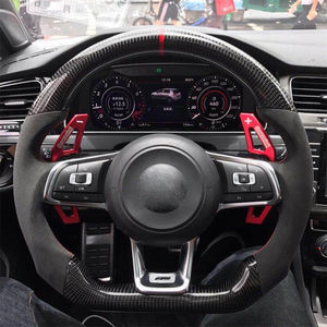 Volante deportivo de fibra de carbono Real personalizado de fábrica para VW <span class=keywords><strong>Golf</strong></span> R <span class=keywords><strong>GTI</strong></span> <span class=keywords><strong>MK7</strong></span> 7,5 Real - Product Image 3