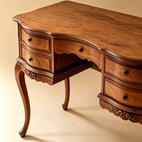 Vente directe usine – Bureau en bois massif de style rétro français, coiffeuse américaine sculptée avec pieds courbés, table ancienne personnalisable