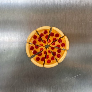 Aimant de réfrigérateur amovible en résine personnalisée, motif pizza de dessin animé, idéal pour étiquette fixe - Product Image 2