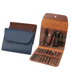 Giá bán buôn thép không gỉ màu đen làm móng tay thiết lập móng chân công cụ 16 cái Nail Kit hộp - Product Image 2