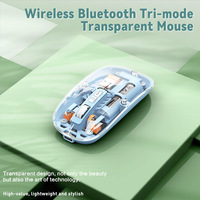 Nouvelles Tendances en Matière d'Accessoires Informatiques pour PC Professionnel : Souris Transparente Rechargeable Triple Mode 2.4G Optique Sans Fil pour Gaming
