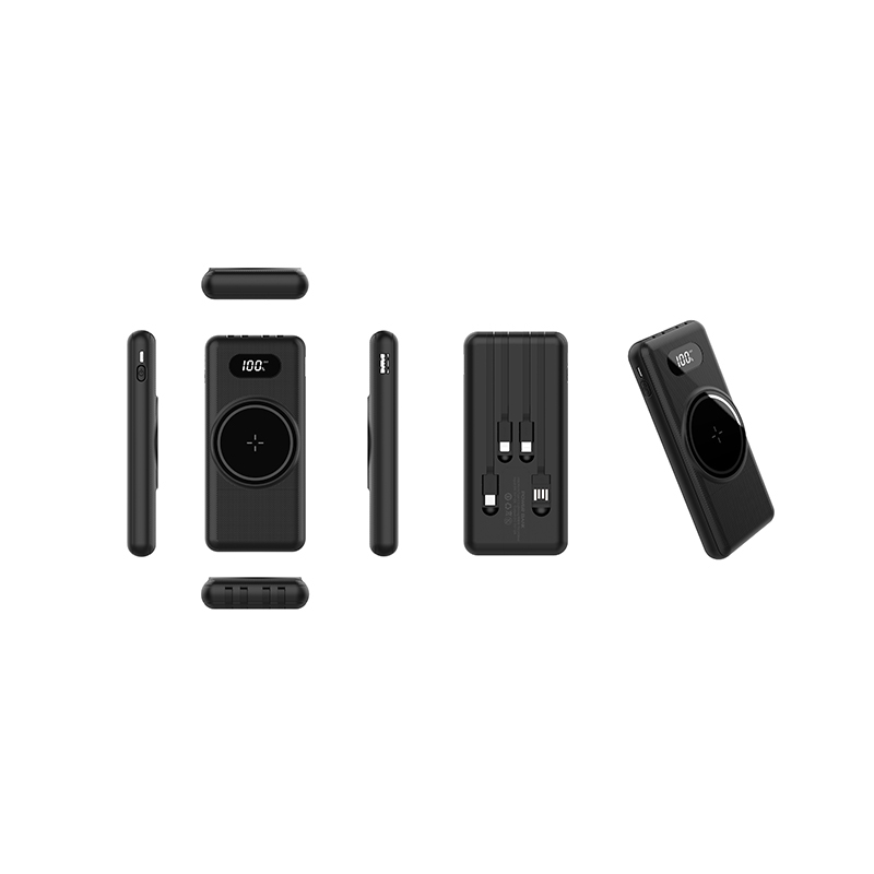 portable magnetic wireless power bank mobile charger power bank 10000mAh with cables
