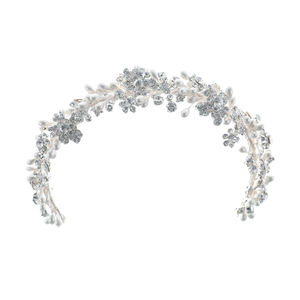 Nouvelle couronne et diadèmes de mariage en cristal fait à la main, fleur en strass PU, accessoires de coiffure de mariée, spectacle de bal, reine - Product Image 1