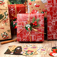 Papier d'emballage cadeau personnalisé recyclable haut de gamme, série Noël, décorations festives, emballage en rouleau, vente en gros
