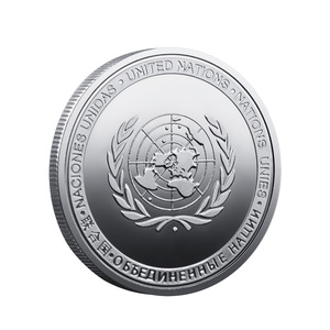 Moneta Commemorativa Placcata delle Operazioni di Mantenimento della Pace delle Nazioni Unite con Tema Floreale della Pace - Product Image 3
