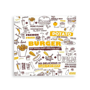 Papiers d'emballage alimentaire jetables résistants à la graisse pour hamburgers, pain et fast-food - Product Image 1