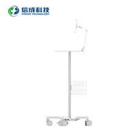 Chariot à moniteur patient ECG médical mobile en métal durable de style industriel chariot à hôpital fixe pour ordinateur tablette en alliage d'aluminium