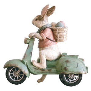 Gran oferta de fábrica, figuritas de conejo de avión volador de arte popular, esculturas de animales de poliresina para artesanías de resina de Pascua - Product Image 2