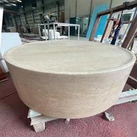 Table basse en travertin blanc minimaliste moderne, durable, écologique, pour salon, hôtel, pierre naturelle, style Wabi-sabi français