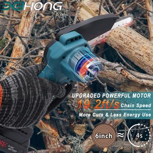 Mini Chainsaw 6-Inch With 2 Battery, Cordless Power Chain <b>Saws</b> Security Lock, Handheld Small for Wood Cutting Tree Chainsaw - Product Image 1
