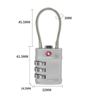 Candado de Combinación de 3 Dígitos XMM-201 Aprobado por la TSA, Candado Reajustable de Aleación de Zinc Antirrobo para Equipaje, Maleta, Mochila