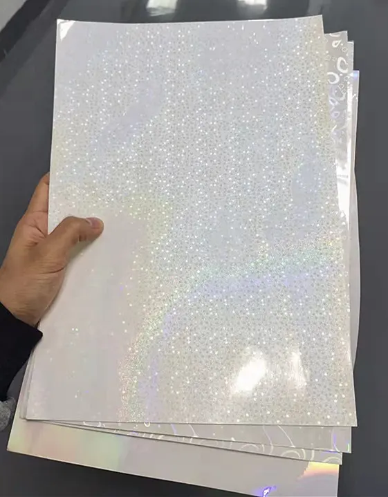 Filme de estampagem holográfica transparente, folha de papel ou plástico