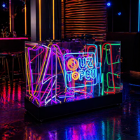 Mesa de DJ Portátil LiqVis con Luces LED RGB 3D de Alto Brillo y Ahorro de Energía, con Ruedas para Grandes Fiestas y Centros de Entretenimiento