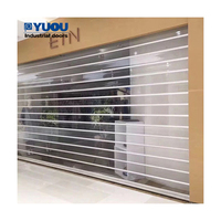 Prix de la porte intérieure à volets roulants en polycarbonate à vue complète pour supermarché et centre commercial