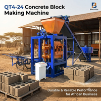 Machine à blocs de béton semi-automatique QT4-24 robuste pour la fabrication de briques en ciment en Afrique