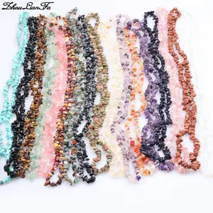 Irregular Shaped Loose Gemstone Beads Strand Jewelry Rose Quartz Opalite Tigereye Obsidian Moonstone Lapis Lazuli Amethyst Agate