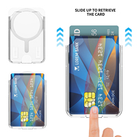 Dompet magnetik ramping, dompet ponsel seri 2 slot kartu Magnet transparan bening untuk Iphone 12 13 14 15 16 17