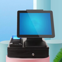 Terminal de caisse pour restaurant avec écran tactile double 15,6 pouces, système Android Win10, imprimante, scanner et tiroir-caisse
