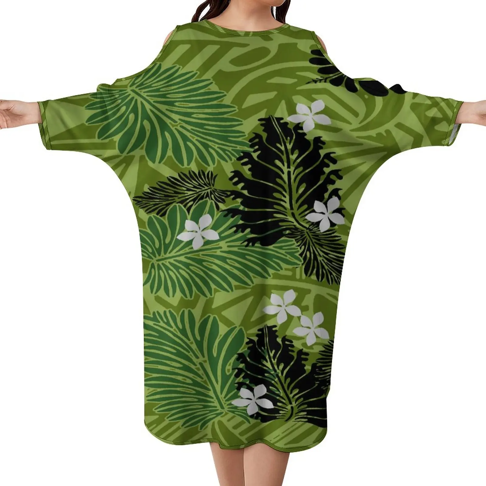 Giao Hàng Bỏ Qua Khâu Vận Chuyển Đầm Đi Biển Vải Voan Hawaii Polynesia Đầm Kaftan Vai Lạnh Thanh Lịch Váy Poncho Ngoại Cỡ Một Kích Cỡ Quần Áo Bộ Lạc