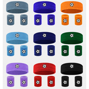 Juego de Cintas Absorbentes de Sudor para Muñeca y Cabeza con Logotipo Personalizado, para Baloncesto, Tenis y Deportes, de Algodón Terry - Product Image 2
