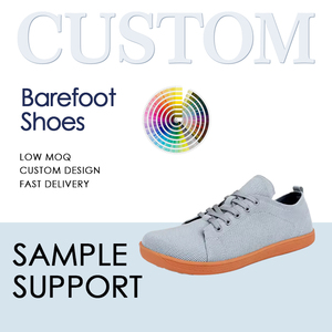 Chaussures de course blanches personnalisées en usine, antidérapantes, respirantes, en tricot doux, grande taille, à bout large, style pieds nus - Product Image 1
