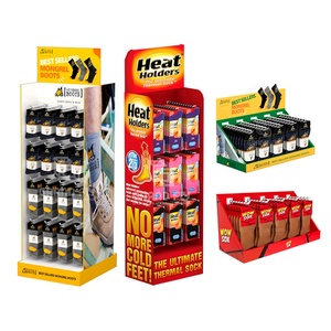 Tùy chỉnh móc vớ hiển thị đứng cửa hàng bán lẻ truy cập vớ các tông hộp quảng cáo Pegboard sóng giấy hiển thị giá - Product Image 1