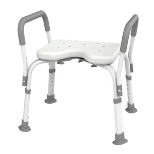 Silla de ducha de acero inoxidable de 45 cm con reposabrazos para personas mayores y discapacitadas, equipo de seguridad para el baño - Product Image 1