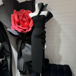 Nouvelle jupe longue moulante à taille haute pour femme, sexy, fendue, à imprimé floral - Product Image 3