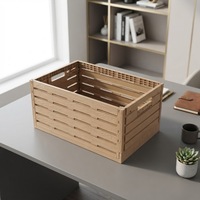 Panier pliable en plastique imitation bois, caisse à lattes ventilée, empilable, pour l'emballage et le transport de produits