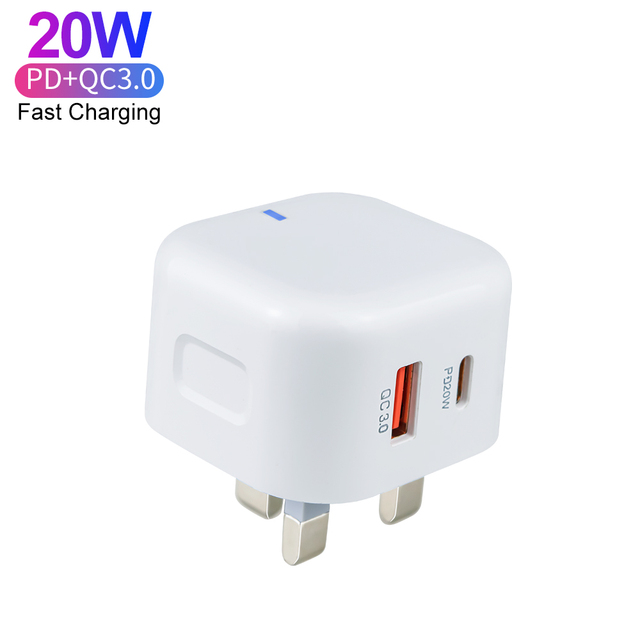 Wholesale USB C PD 20W Fast Charging Power Charger for All Mobile Phone Type C QC 18W Dual Port Portable Travel Charger