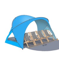 Parasol de plage portable en polyester style yourte pour camping, protection solaire anti-UV pour adultes et enfants
