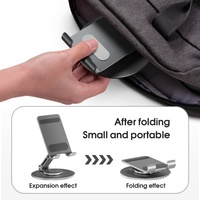 Support de téléphone portable pliable en aluminium, flexible et portable, à rotation 360°, réglable pour tous les smartphones et tablettes, vente chaude