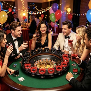 Juego <span class=keywords><strong>de</strong></span> <span class=keywords><strong>Ruleta</strong></span> para Beber en Fiestas, Rueda <span class=keywords><strong>de</strong></span> Beber con Vasos <span class=keywords><strong>de</strong></span> Chupito, Divertido Juego <span class=keywords><strong>de</strong></span> Mesa para Adultos para Clubes Nocturnos y Fiestas - Product Image 1