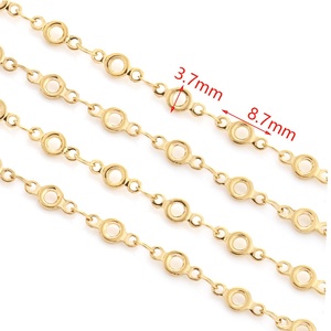 Thép Không Gỉ 18K Vàng Mạ 4Mm Rộng Vòng Hollow Chuỗi Titan Chuỗi Thép Cho Phụ Nữ Tự Làm Của Phụ Kiện Đồ Trang Sức - Product Image 2