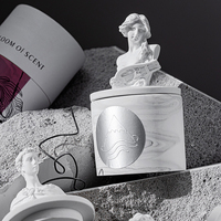 Bougies décoratives personnalisées de luxe, parfum, Sculpture grecque, Statue de David, récipients, bougies parfumées, pot de bougie en céramique avec couvercle
