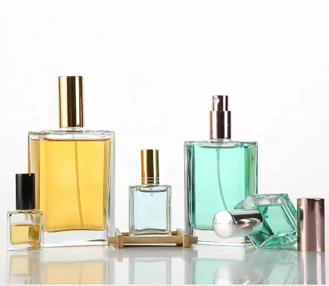 Botella de spray de aceite, única, 30 ml, 50ml, 100ml, oro claro, venta al por mayor, negra, a granel, botellas de perfume rellenables de cristal vacías de lujo