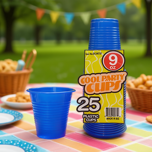 Gobelets de fête cool, 9 oz, en plastique jetable, bleus, pour usage festif, lot de 25 - Product Image 2