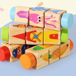 Mi Primer Juego de Cubos de Clasificación y Emparejamiento para Bebés, Juego de Rompecabezas de Aprendizaje Temprano para Niños, Juguete Educativo de Madera Giratorio - Product Image 4